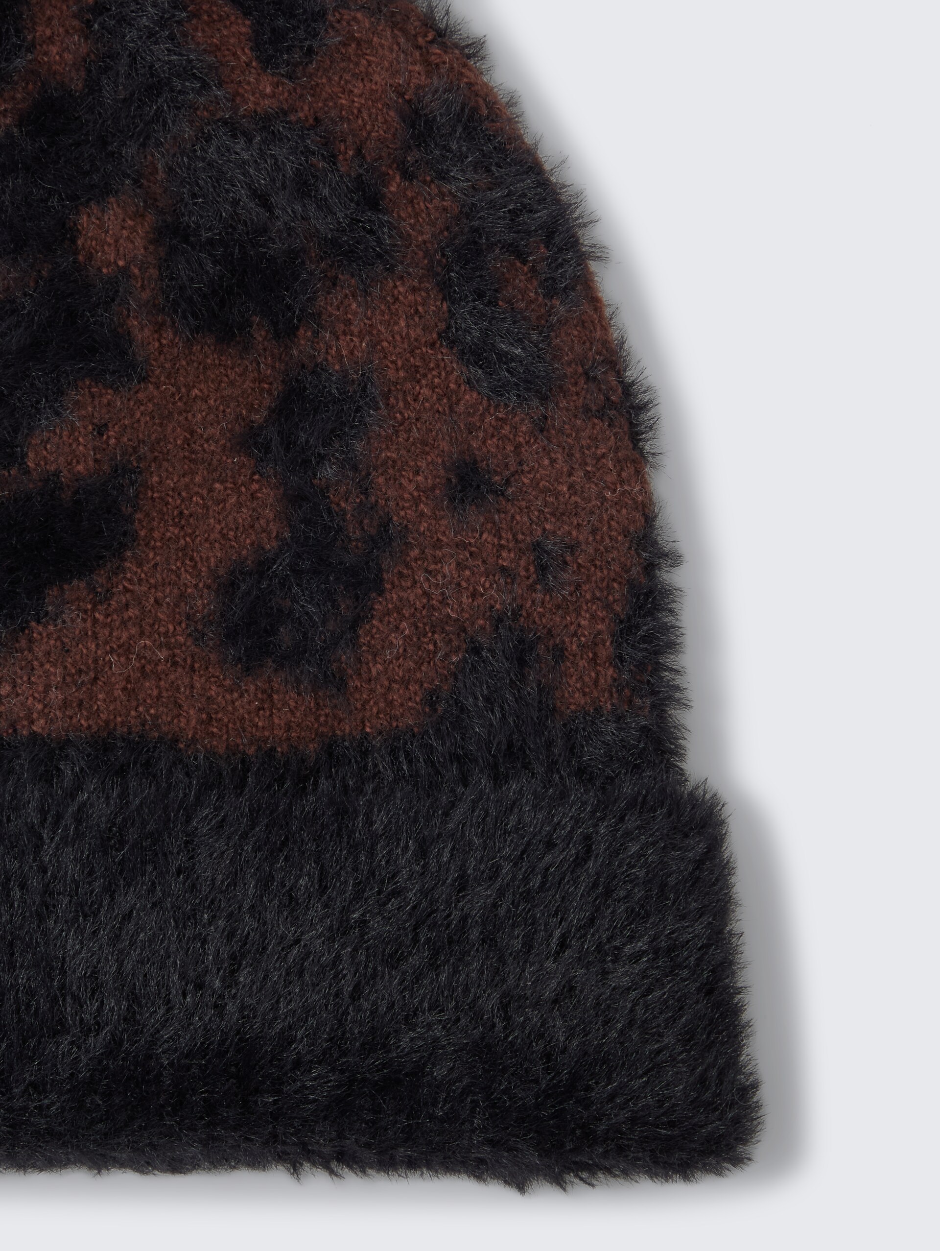 Beanie muts met leoprint - big brown leo design - Materiaalweergave