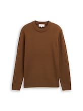 Niet geselecteerd, Gebreide trui met ronde hals door , bruin