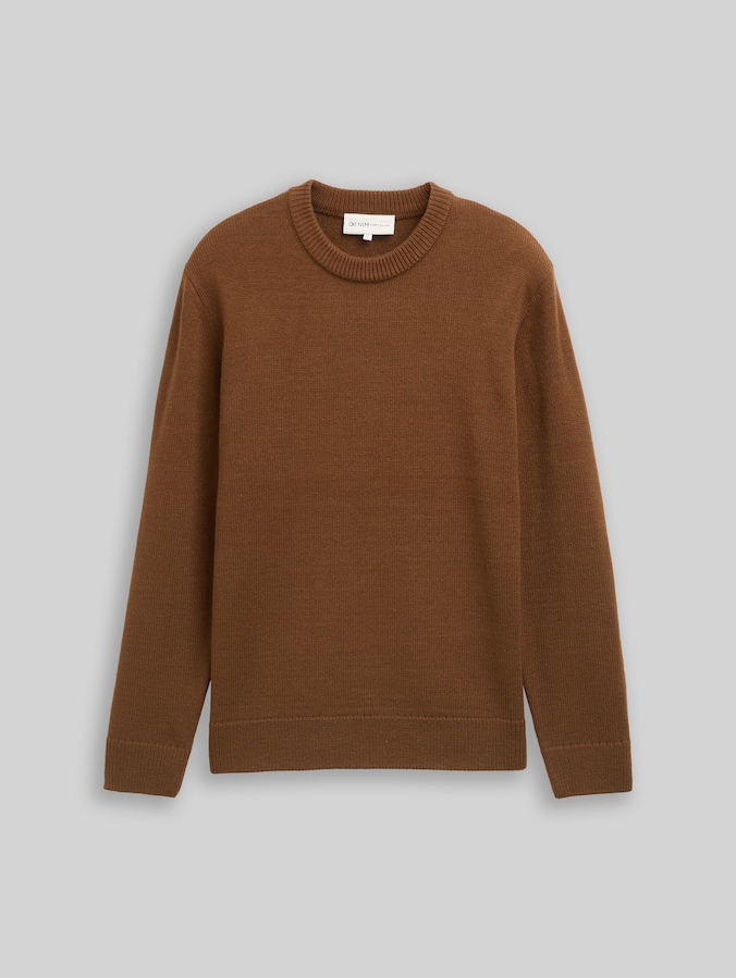 Strickpullover mit Rundhalsausschnitt von Denim Male, Golden Clay