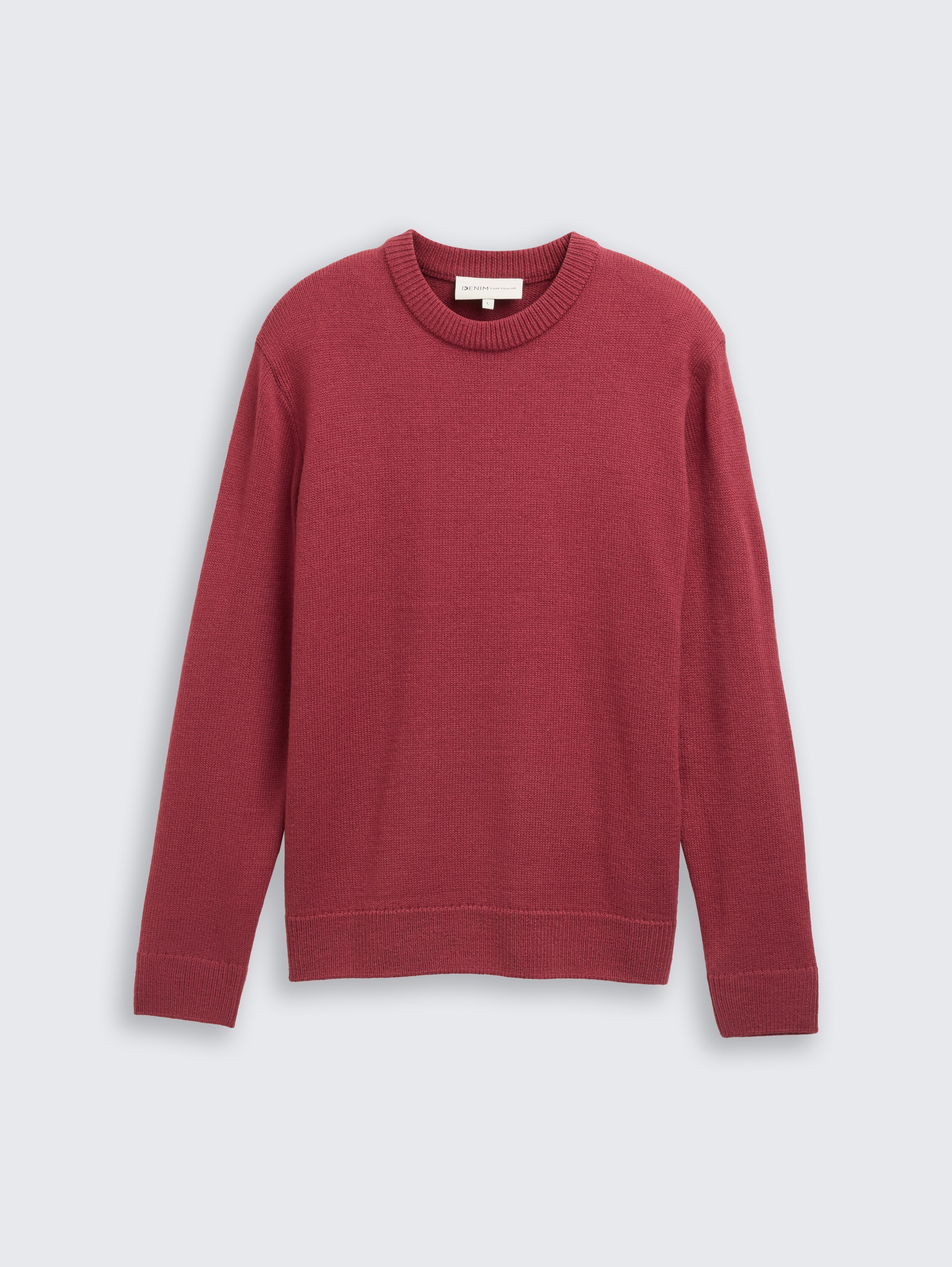 Knitted jumper with round neck - burnt_russet - 