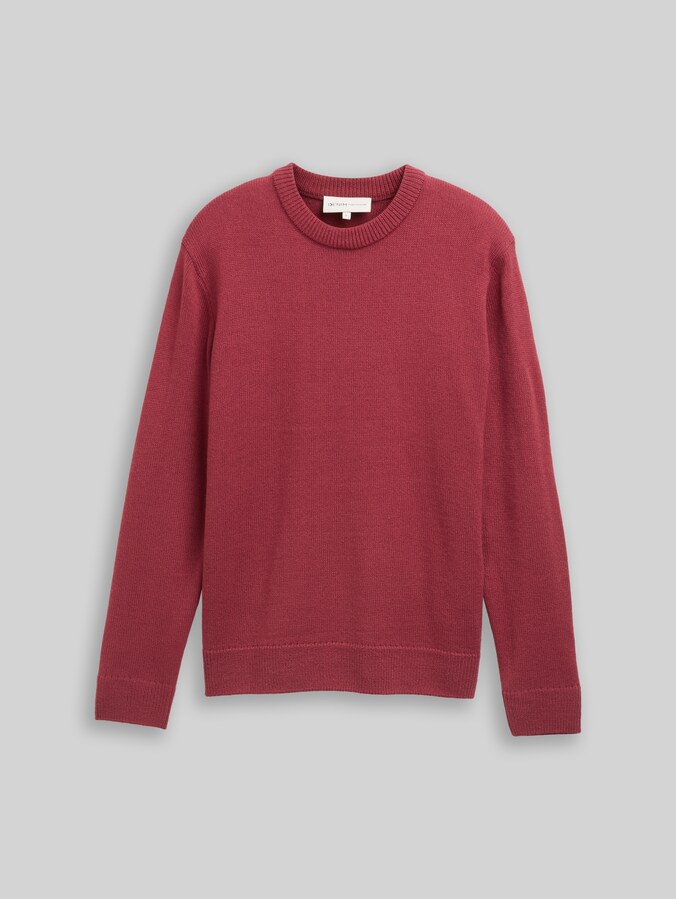 Pull en maille à col rond par Denim Male, burnt russet