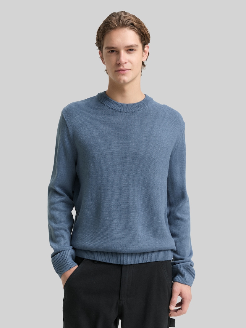 Strickpullover mit Rundhalsausschnitt von Denim Male, dusty denim blue