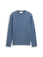 Geselecteerd, Gebreide trui met ronde hals door Tom Tailor, blauw