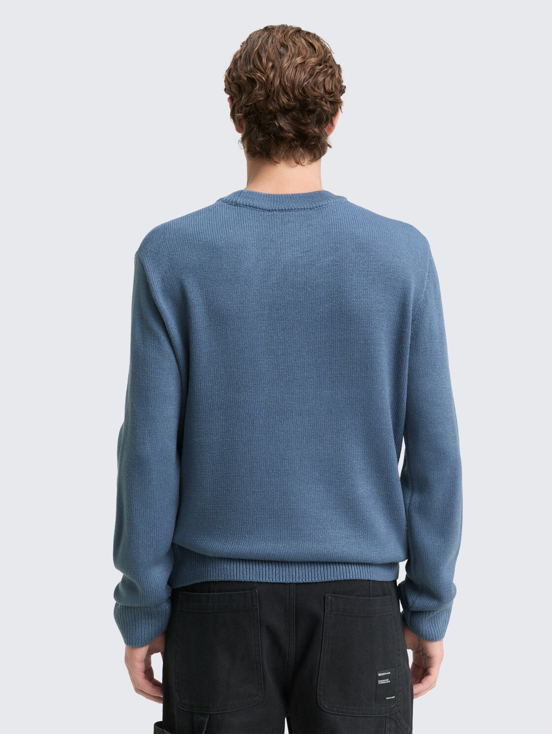 Strickpullover mit Rundhalsausschnitt - dusty denim blue