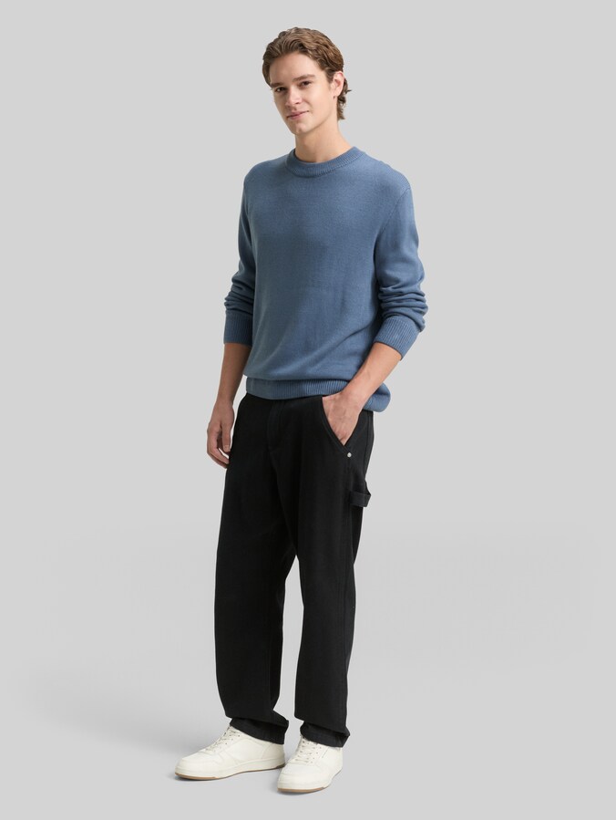 Strickpullover mit Rundhalsausschnitt von Denim Male, dusty denim blue