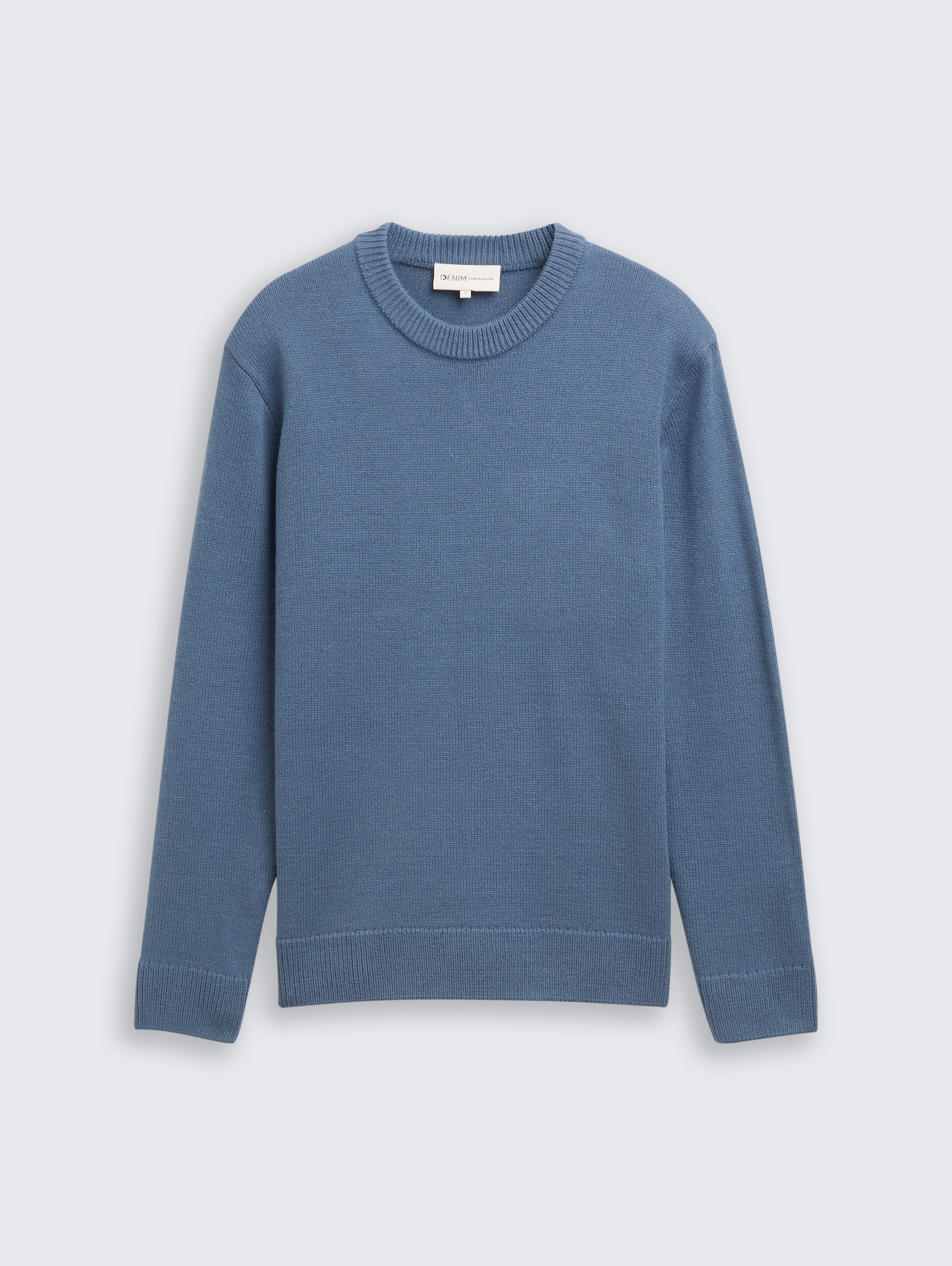 Gebreide trui met ronde hals - dusty_denim_blue - 
