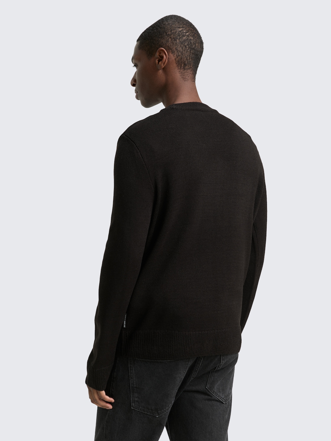 Strickpullover mit Rundhalsausschnitt - Black