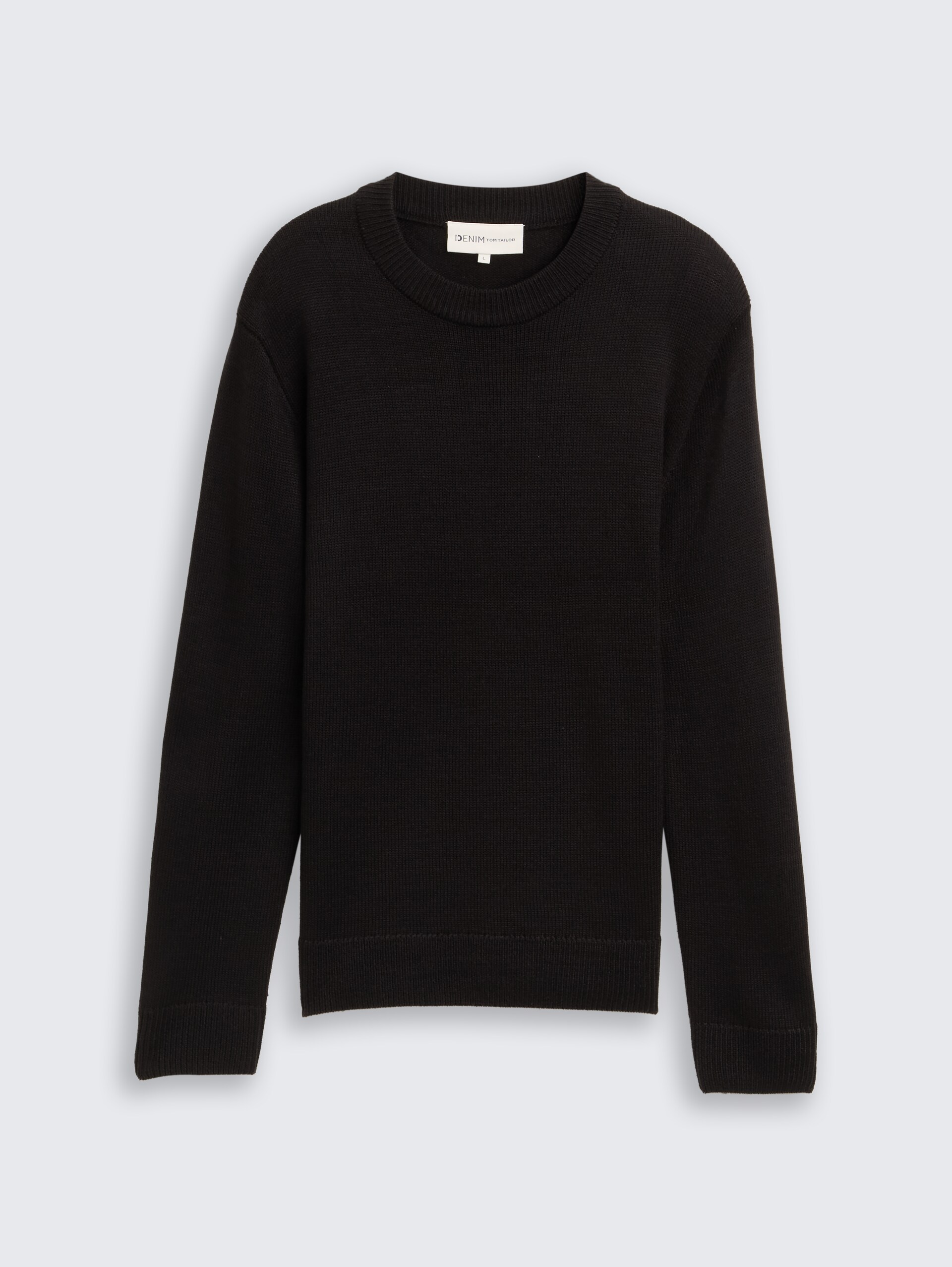 Strickpullover mit Rundhalsausschnitt - Black