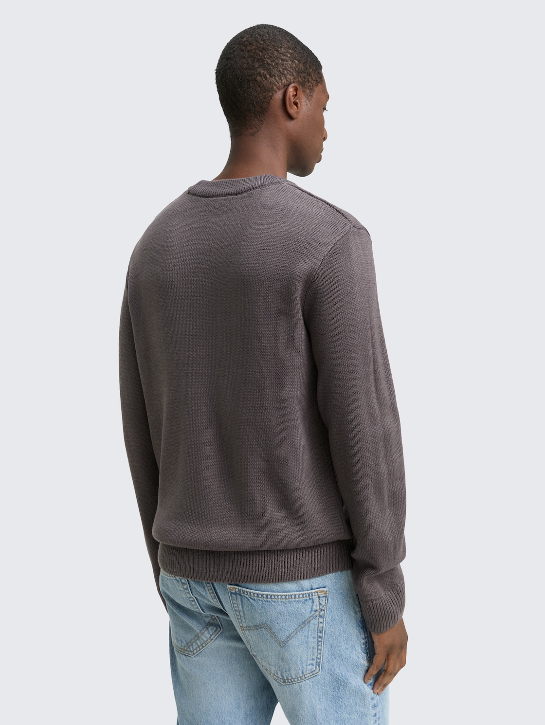 Strickpullover mit Rundhalsausschnitt - classic mid grey