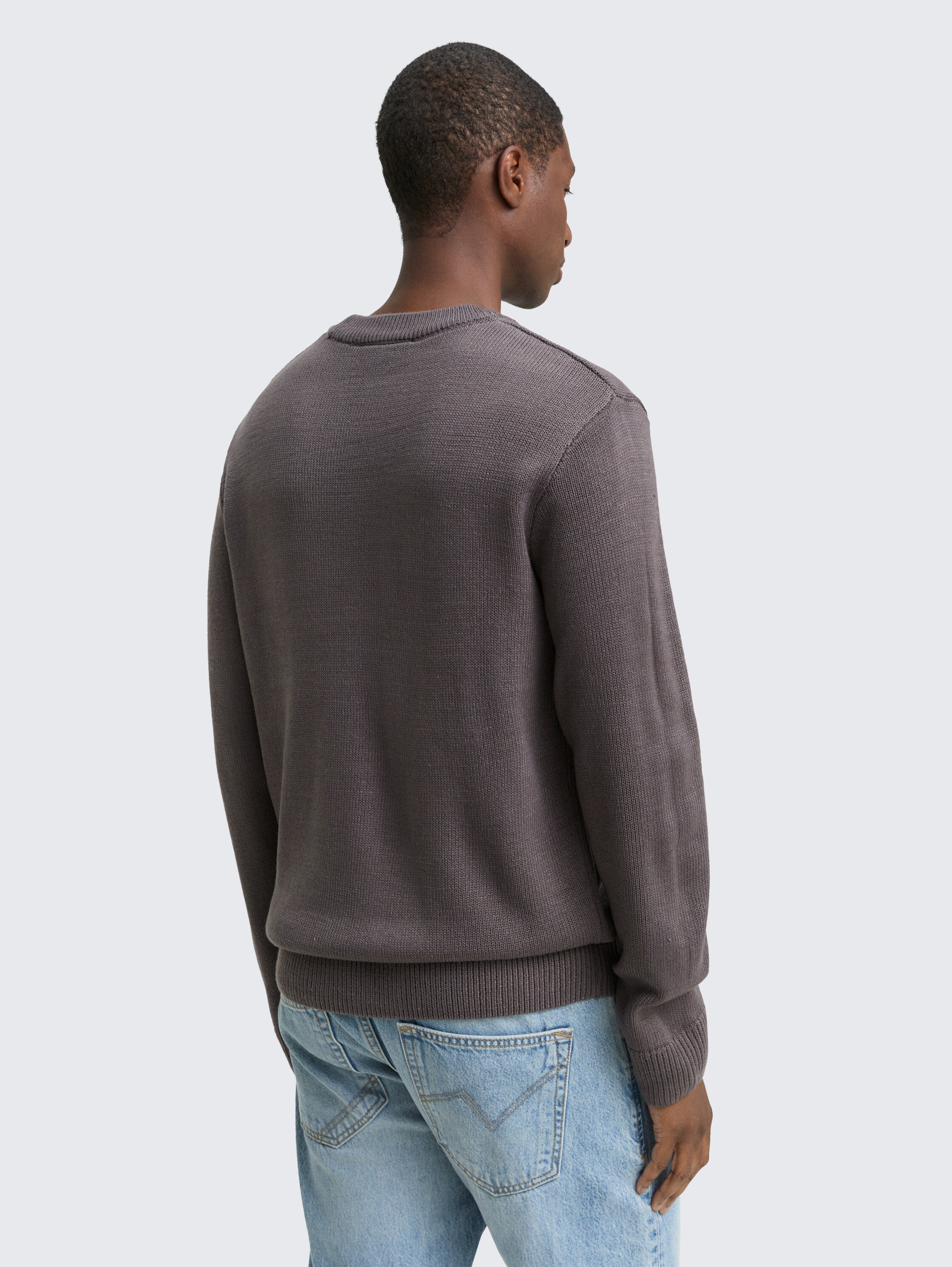 Gebreide trui met ronde hals - classic_mid_grey - 