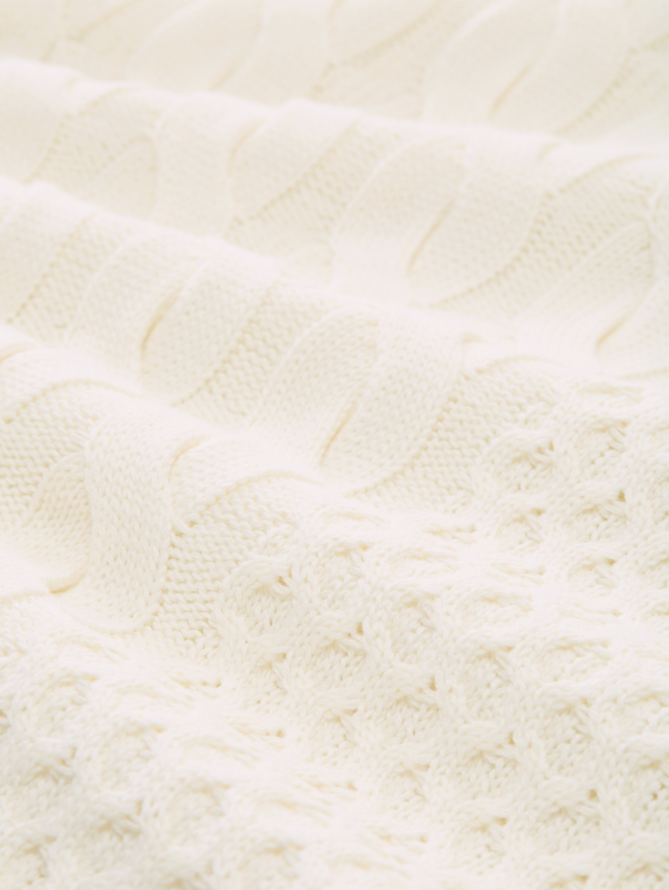 Relaxed Fit Rollkragenpullover mit Zopfmuster - wool_white - 