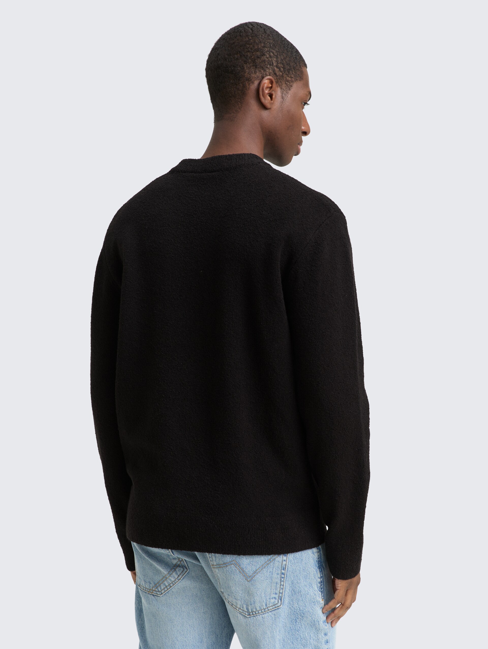 Bouclé Strickpullover - Black