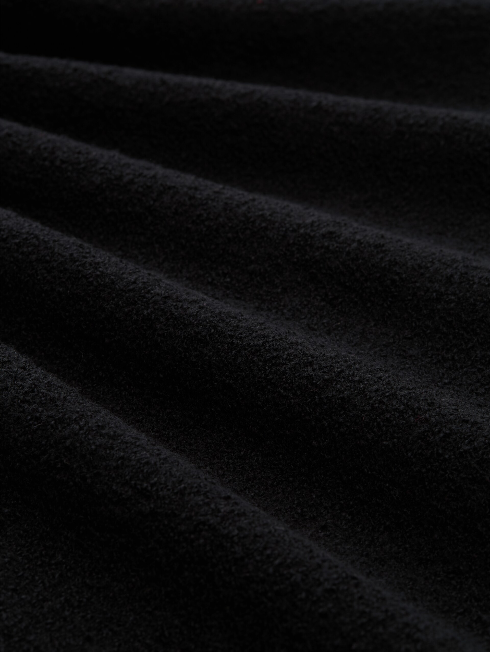 Bouclé Strickpullover - Black - Material-Ansicht