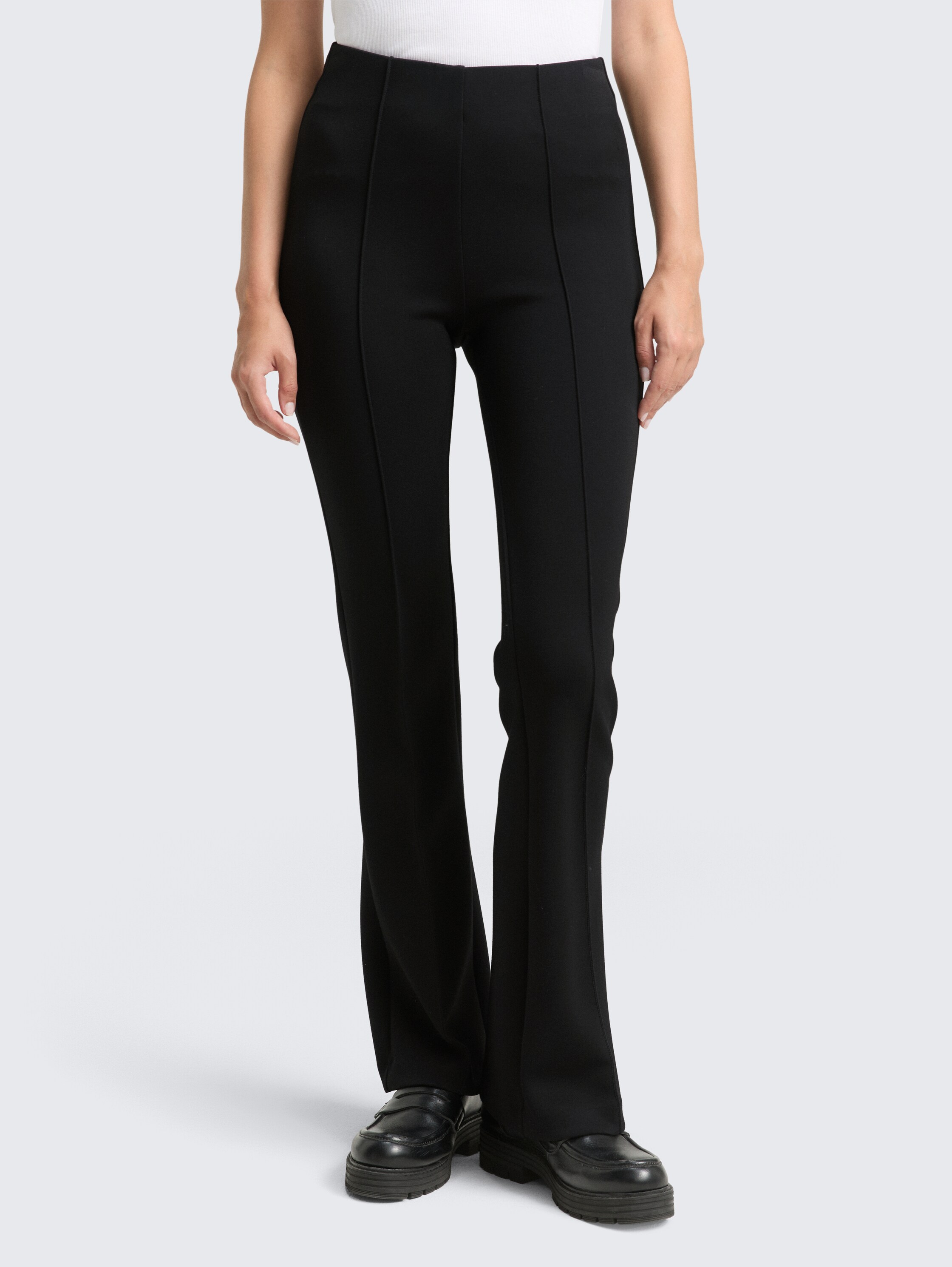 Flared Treggings Hose - deep_black_1 - 