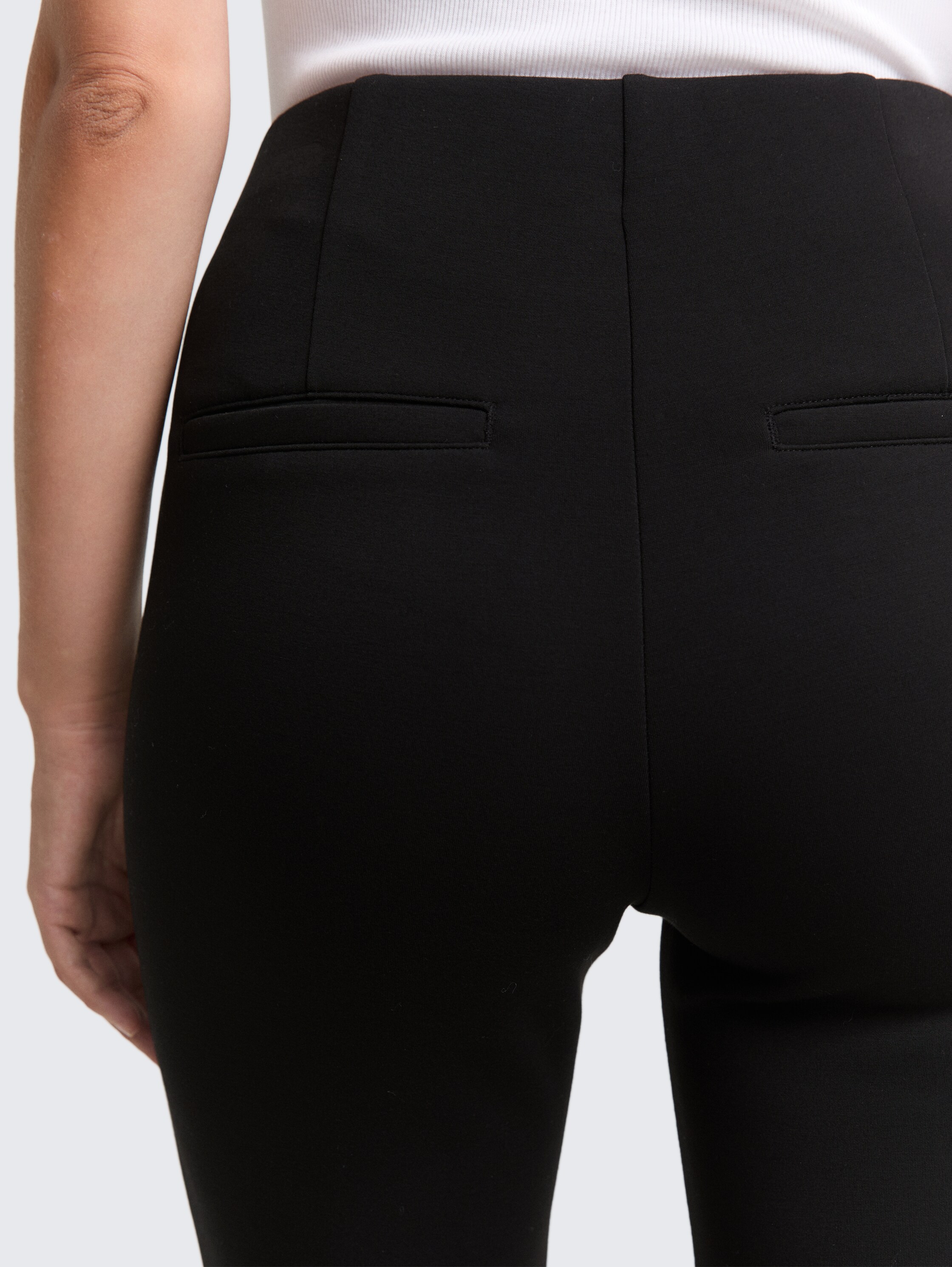 Flared Treggings Hose - deep_black_1 - 