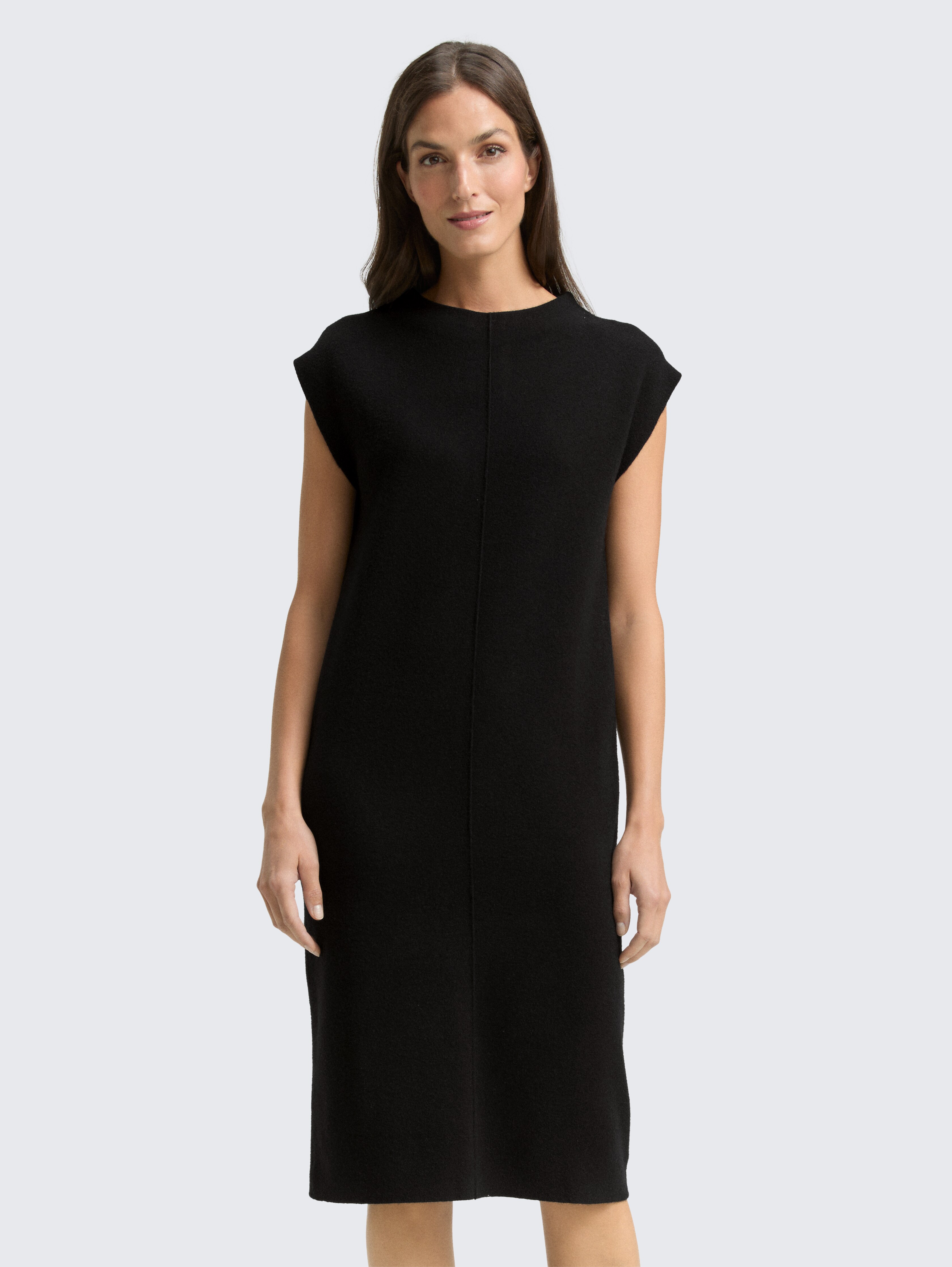 Strickkleid mit Stehkragen von Women, deep black