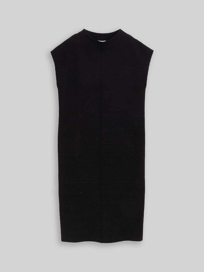 Strickkleid mit Stehkragen von Women, deep black