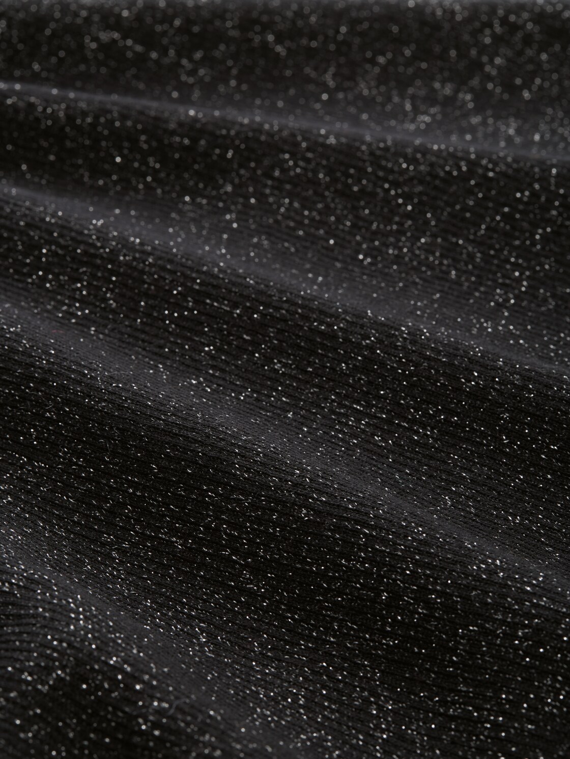 Loose Fit Strickpullover mit Glitzer-Effekt - deep black - Material-Ansicht