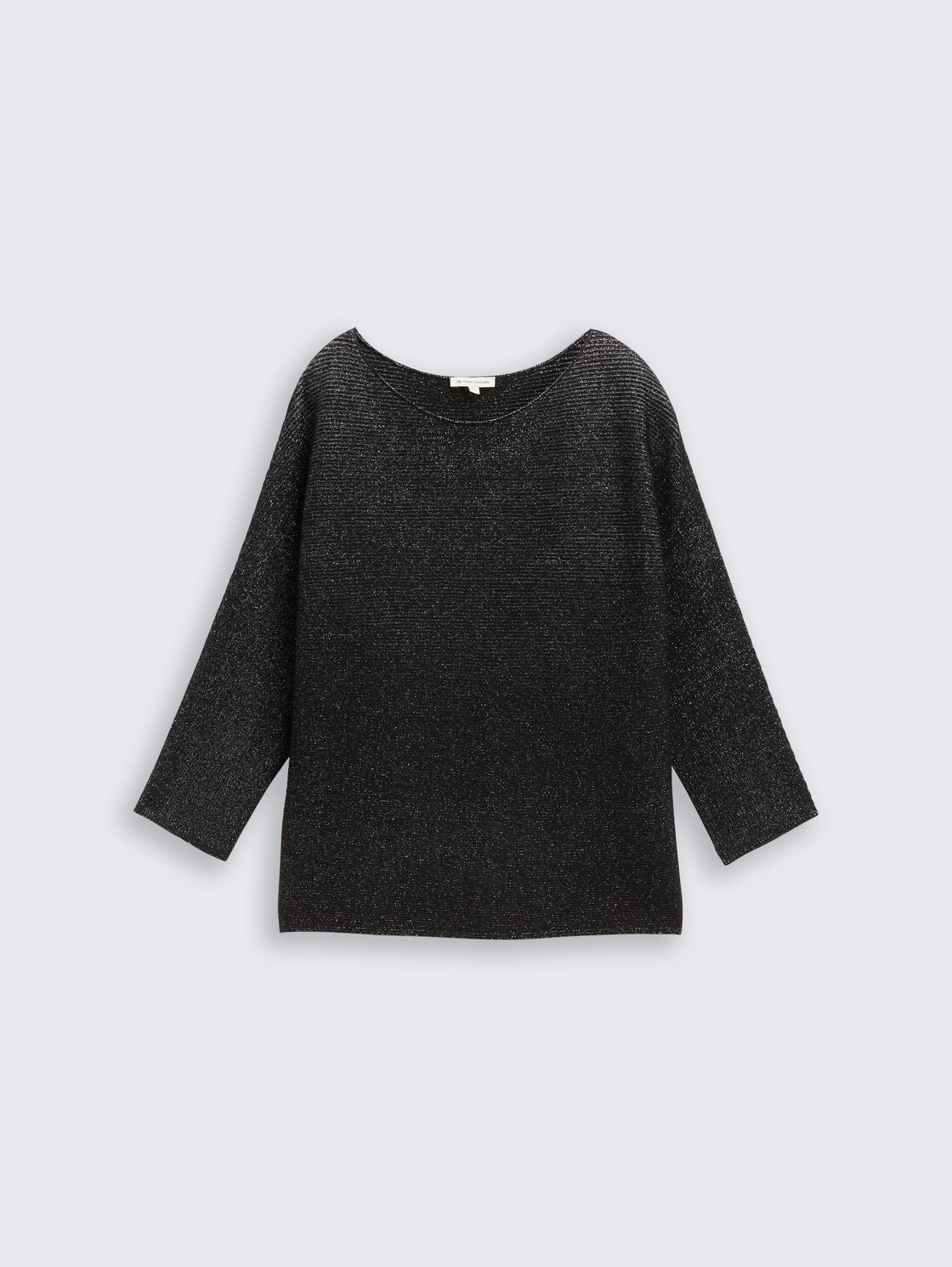Loose Fit Strickpullover mit Glitzer-Effekt - deep black
