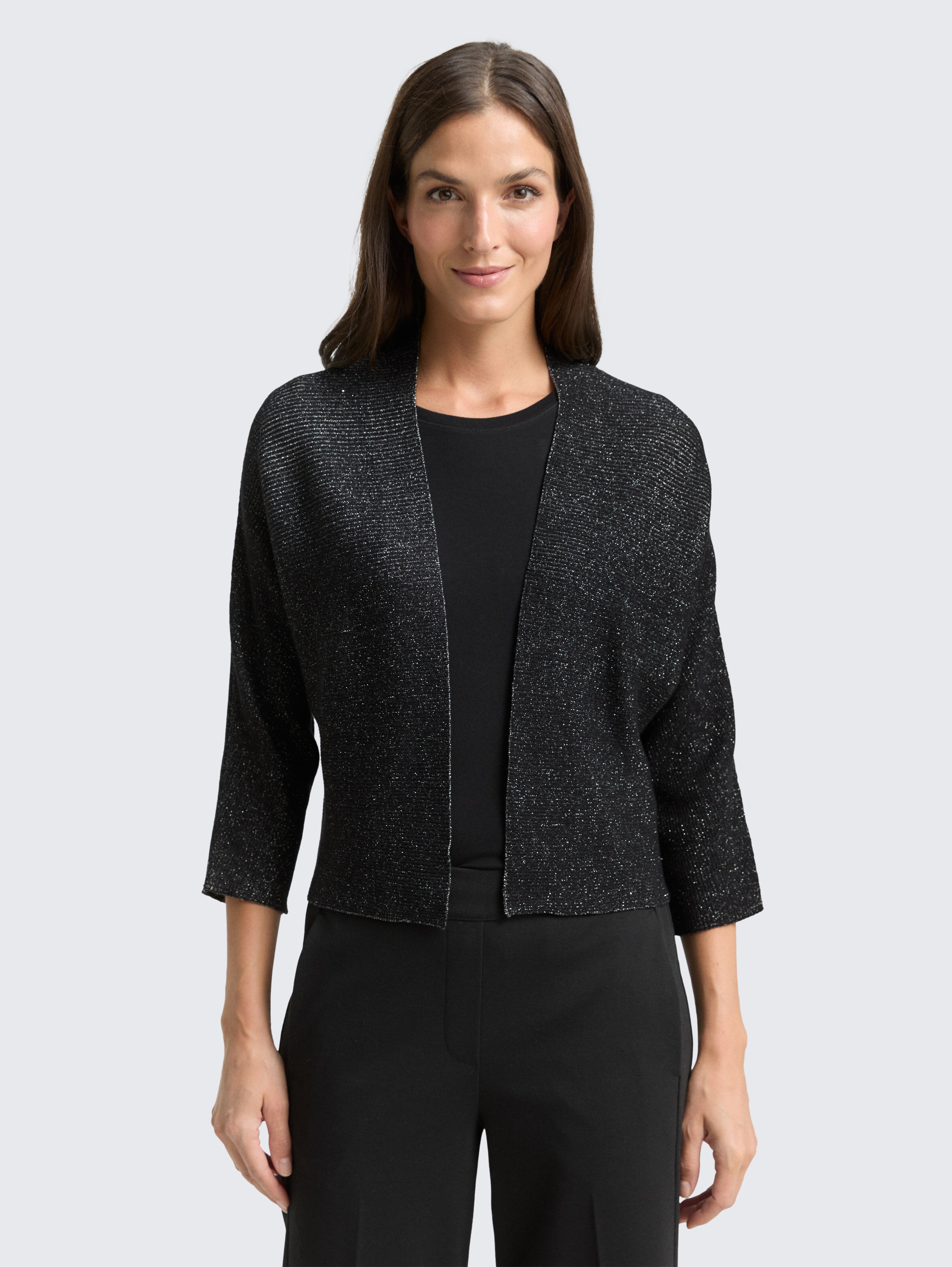 Cropped Cardigan mit Glitzer-Effekt von Women, deep black