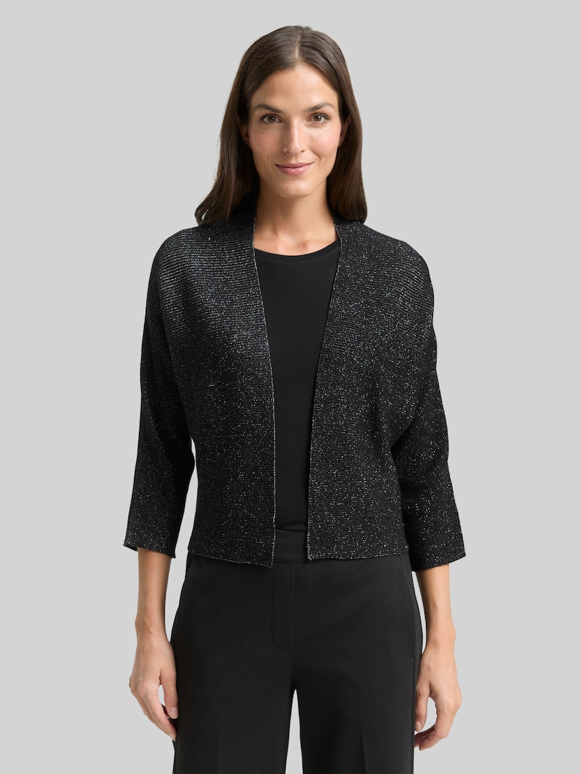 Cropped vest met glittereffect door Women, deep black