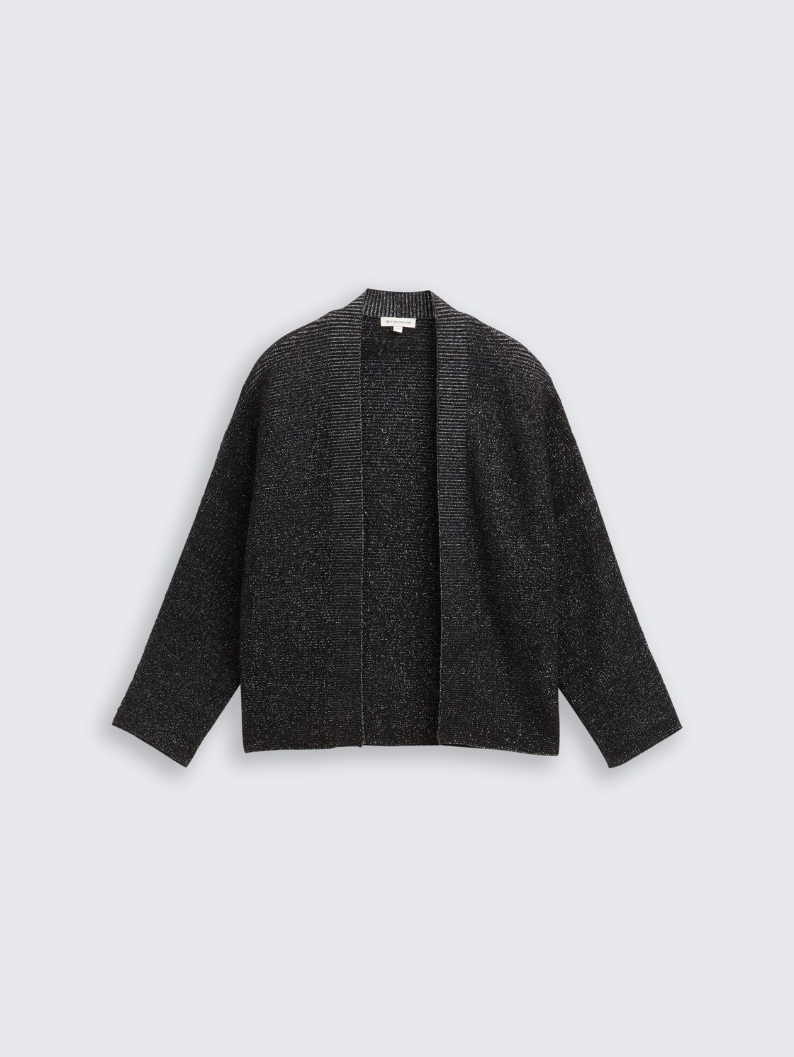 Cropped Cardigan mit Glitzer-Effekt - deep black