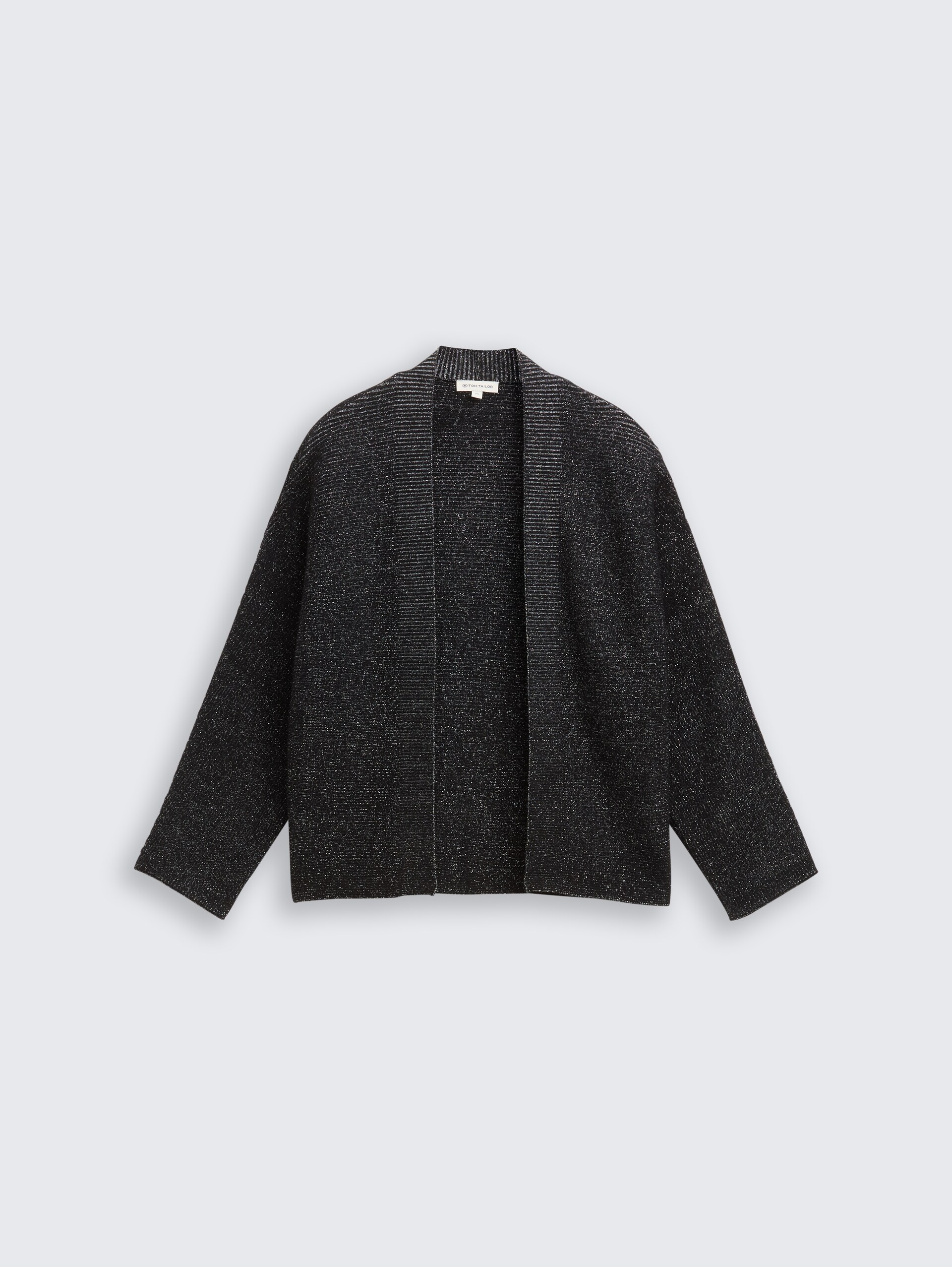 Cropped Cardigan mit Glitzer-Effekt - deep black