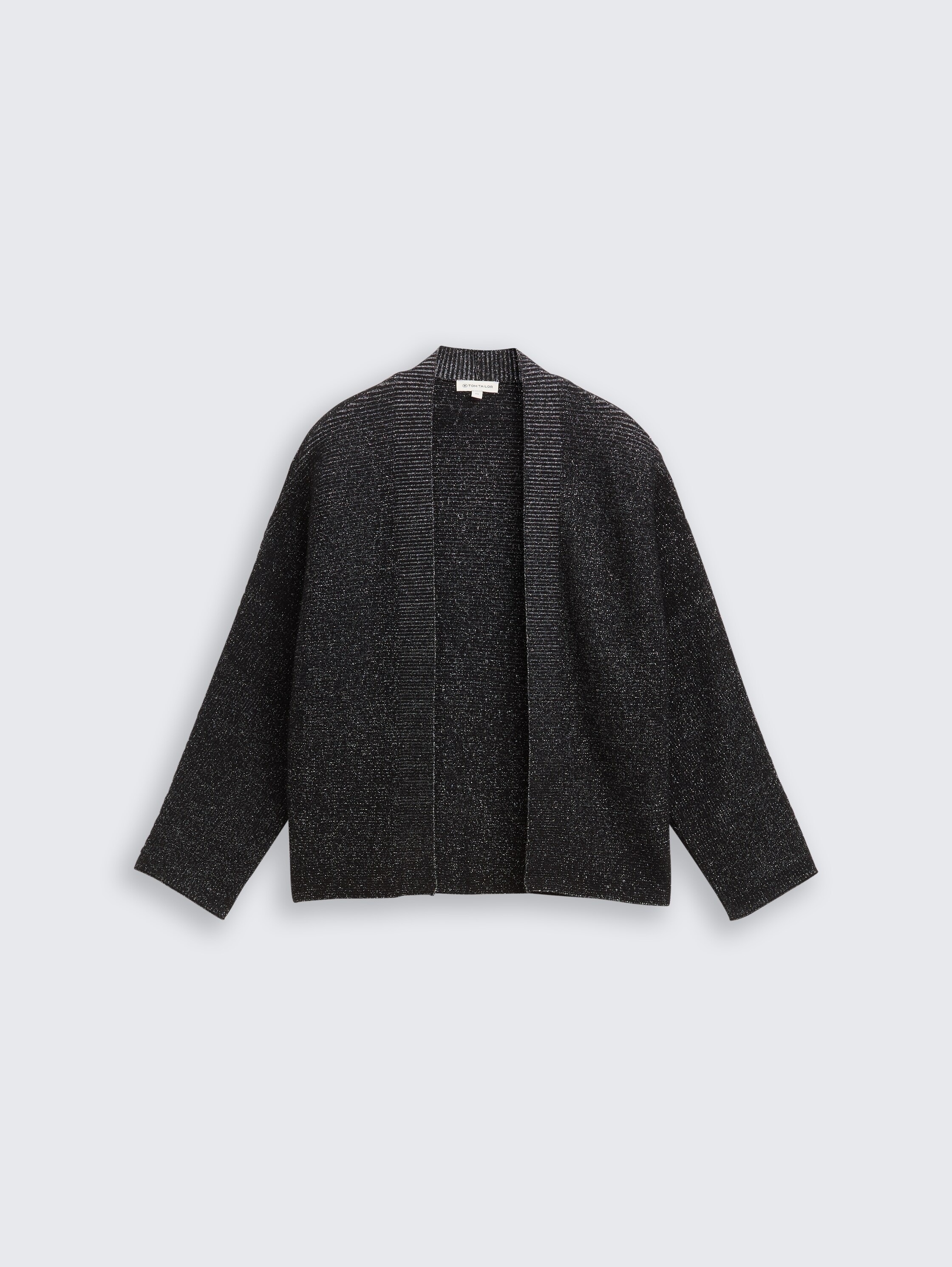 Cropped Cardigan mit Glitzer-Effekt - deep_black_1 - 