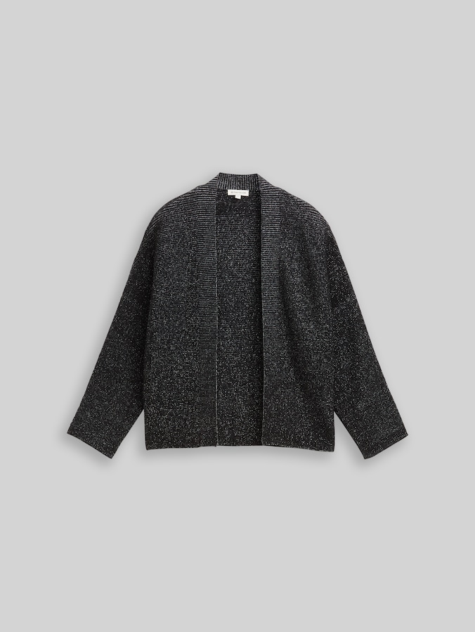 Cropped Cardigan mit Glitzer-Effekt von Women, deep black