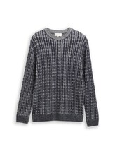 Niet geselecteerd, Gebreide trui met kabelpatroon door , blauw