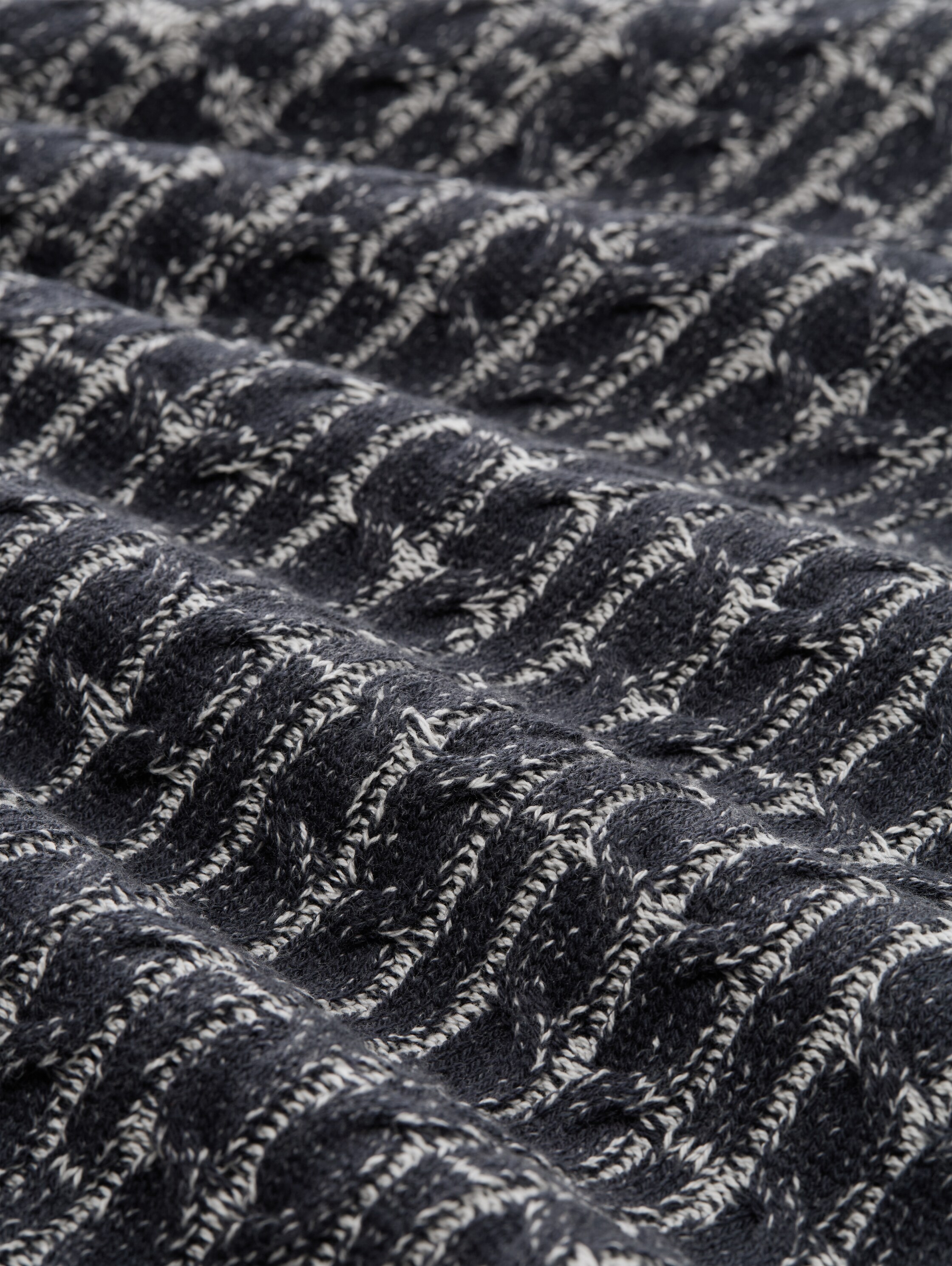 Strickpullover mit Zopfmuster - navy_blue_plated - 