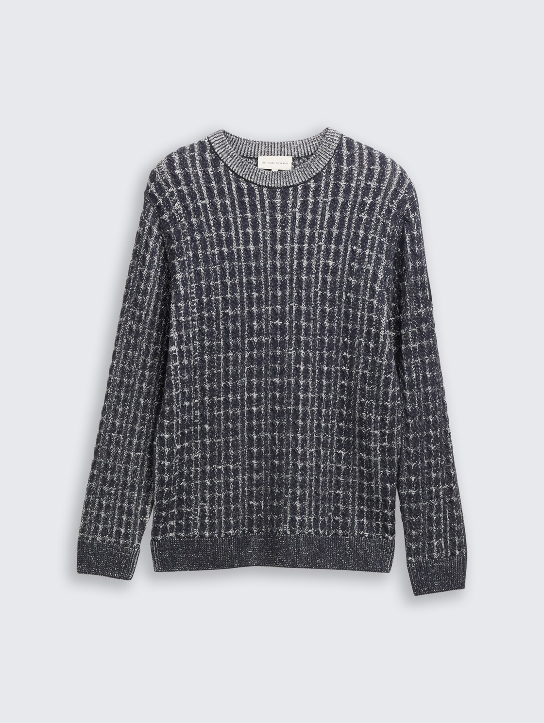 Strickpullover mit Zopfmuster - navy blue plated