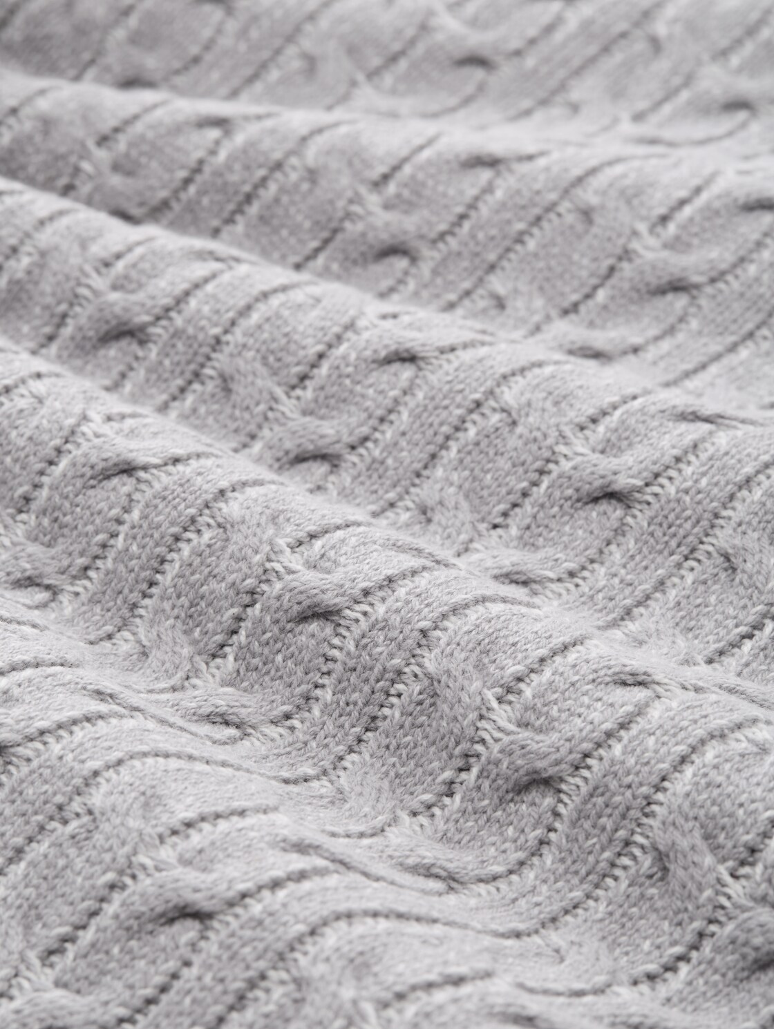 Strickpullover mit Zopfmuster - grey offwhite plated - Material-Ansicht