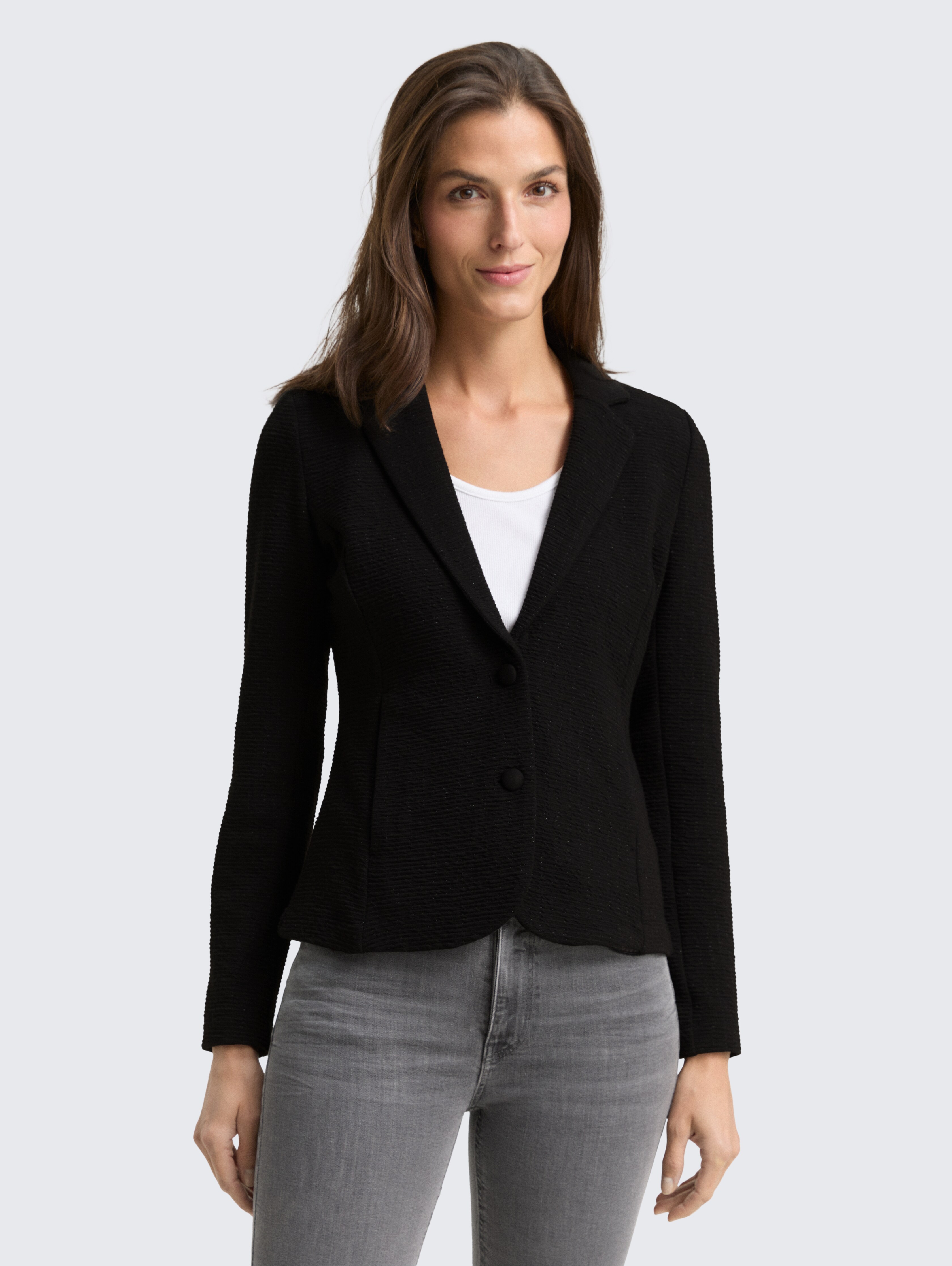 Slim Fit Blazer mit Glitzer-Effekt von Women, deep black