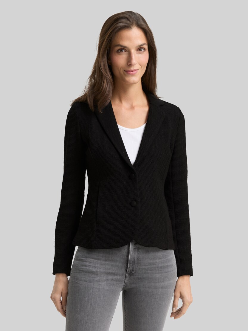 Slim Fit Blazer mit Glitzer-Effekt von Women, deep black