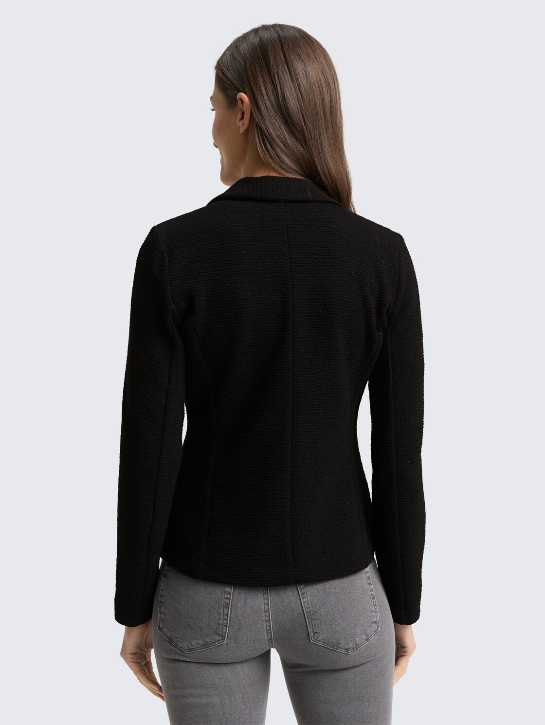 Slim Fit Blazer mit Glitzer-Effekt - deep black