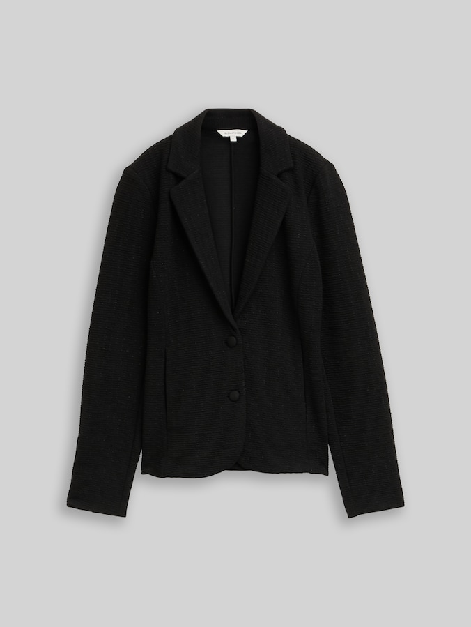 Slim fit blazer met glittereffect door Women, deep black
