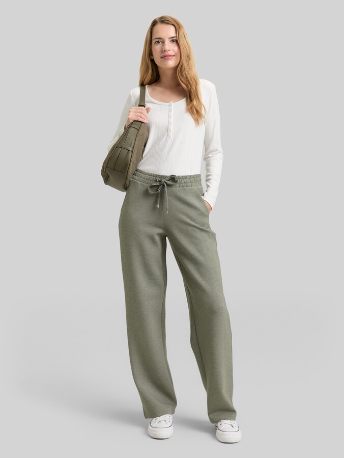 Rechte scuba broek door Women, cloudy green melange