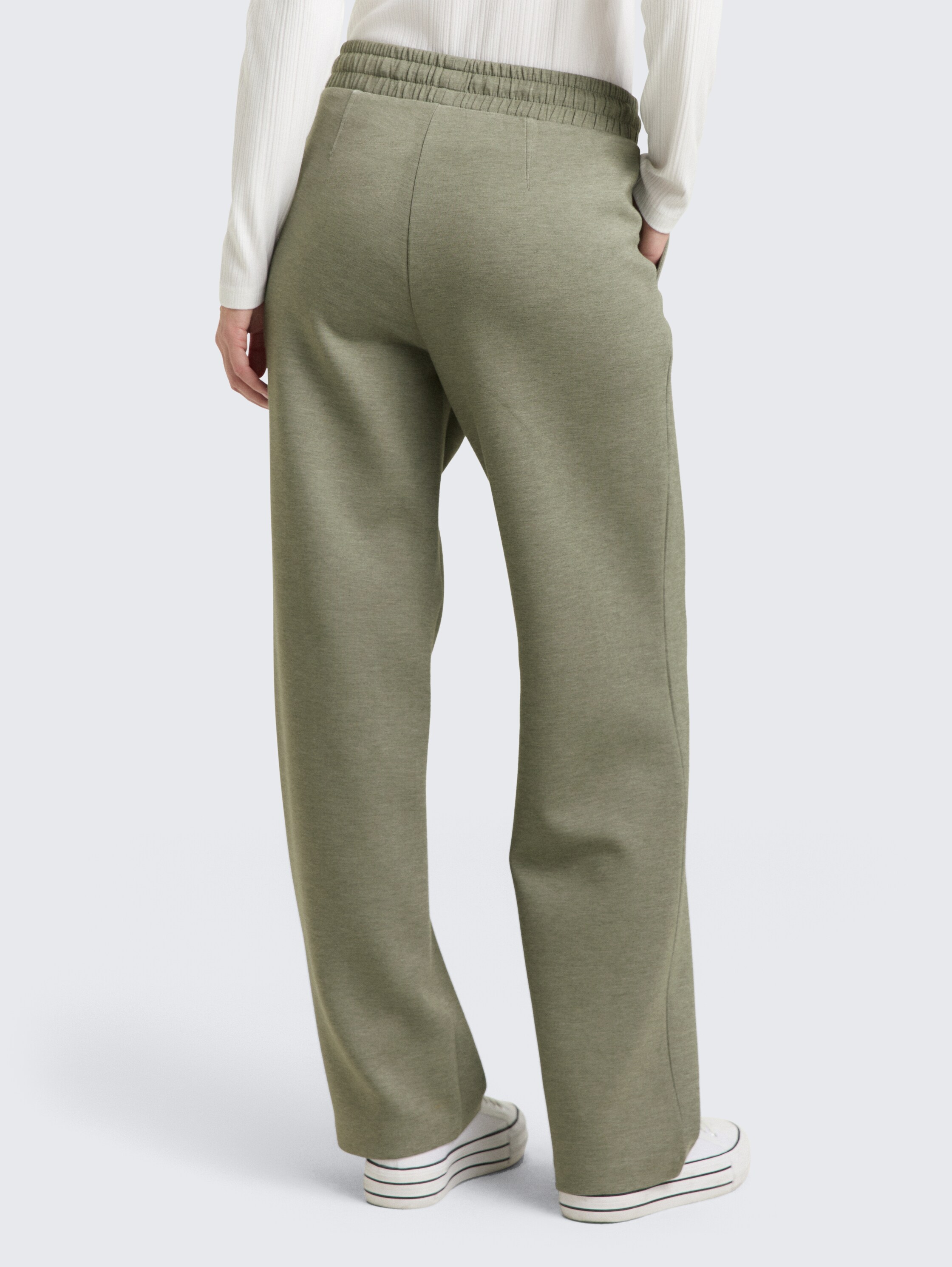 Pantalon droit en scuba - cloudy green melange - Découpe Vue arrière du modèle
