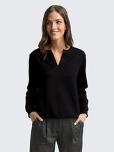 Scuba Sweatshirt mit Strasssteinen - deep black - Ausschnitt Model-Vorderansicht