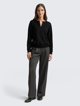 Scuba Sweatshirt mit Strasssteinen - deep black - Model-Vorderansicht