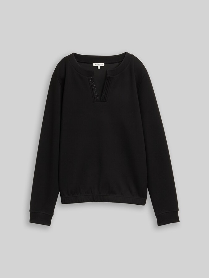 Scuba Sweatshirt mit Strasssteinen von Women, deep black