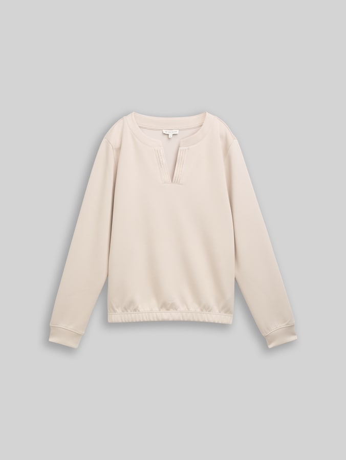 Scuba Sweatshirt mit Strasssteinen von Women, sand stone beige
