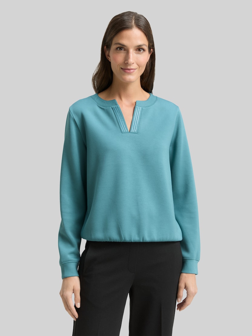 Scuba Sweatshirt mit Strasssteinen von Women, tropical teal