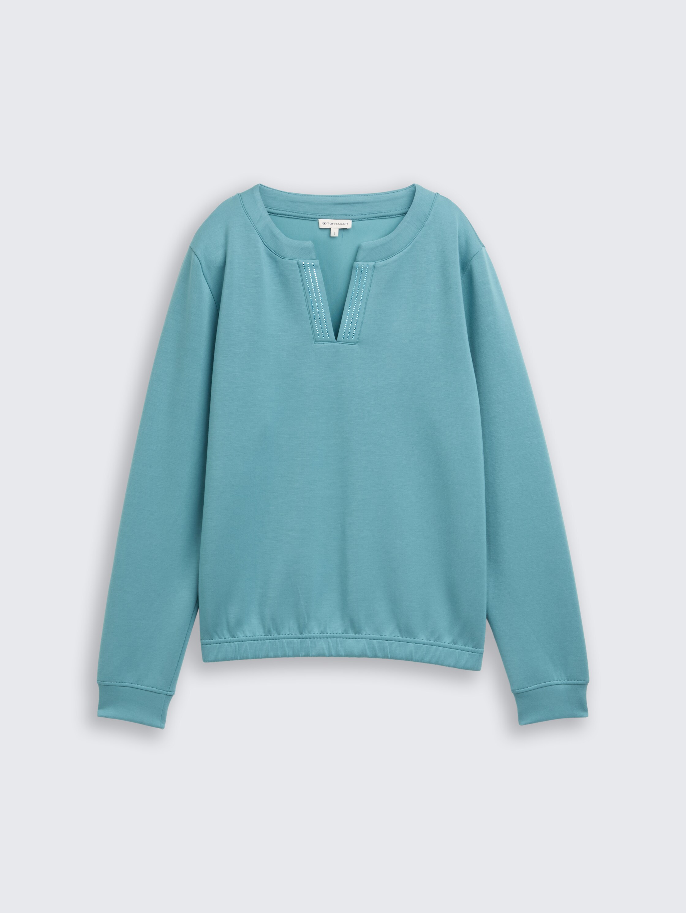 Scuba Sweatshirt mit Strasssteinen - tropical teal - Vorder-Produkt-Ansicht