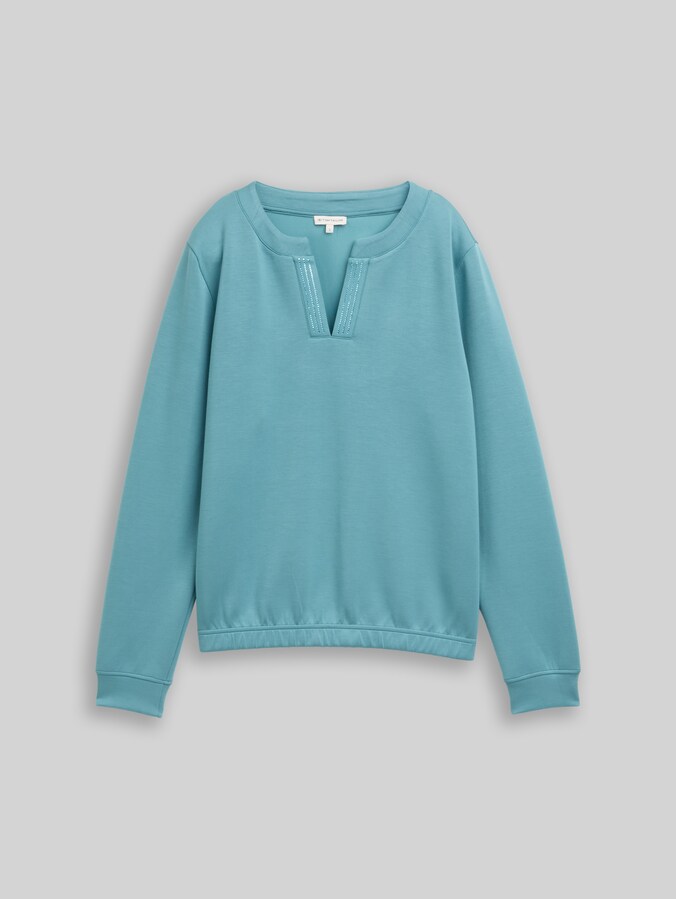 Scuba Sweatshirt mit Strasssteinen von Women, tropical teal