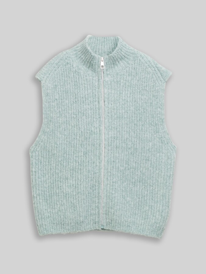 Pullunder mit Stehkragen von Denim Female, Silver Cloud Blue Melange