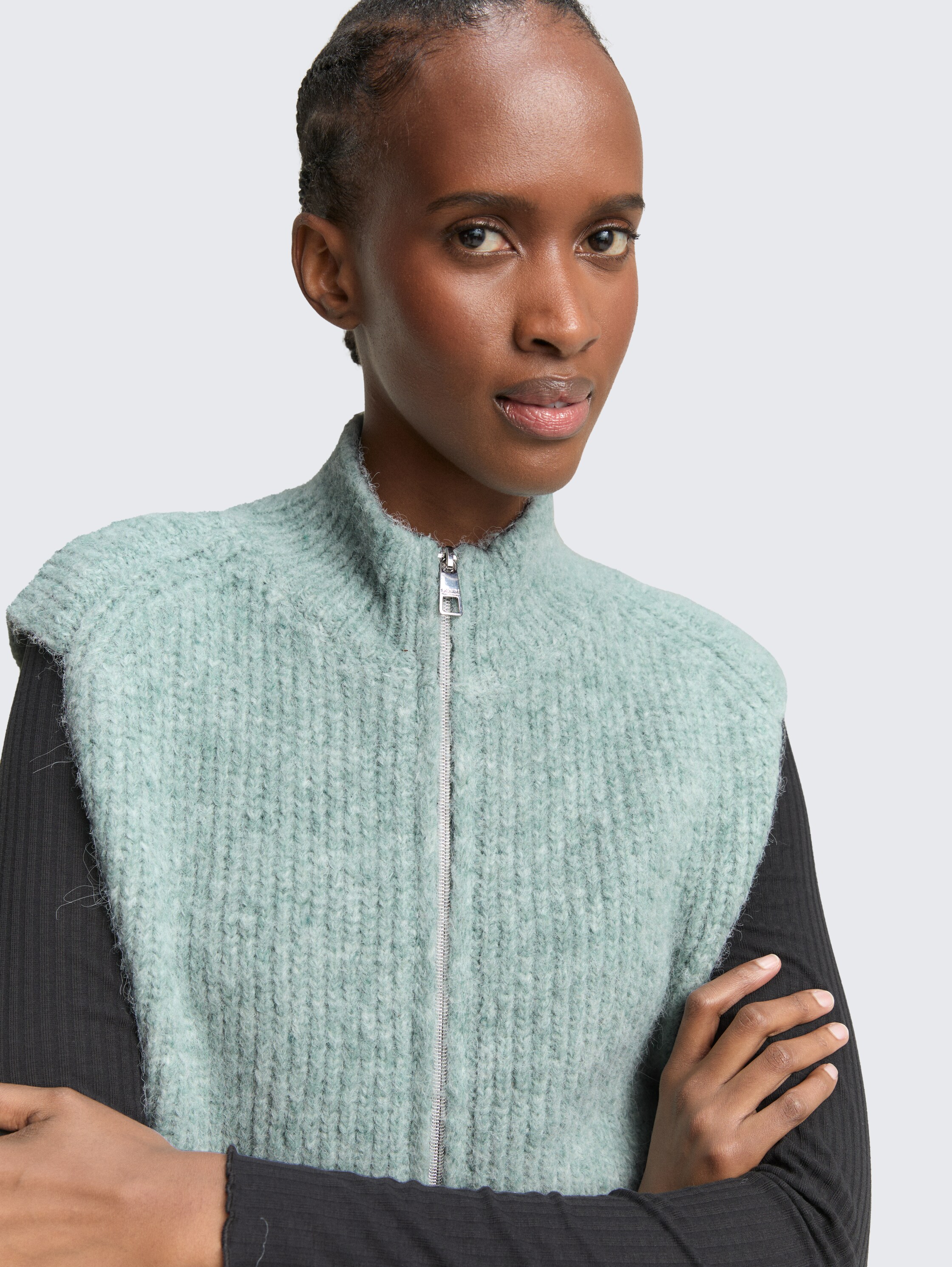 Pullunder mit Stehkragen - silver_cloud_blue_melange - 