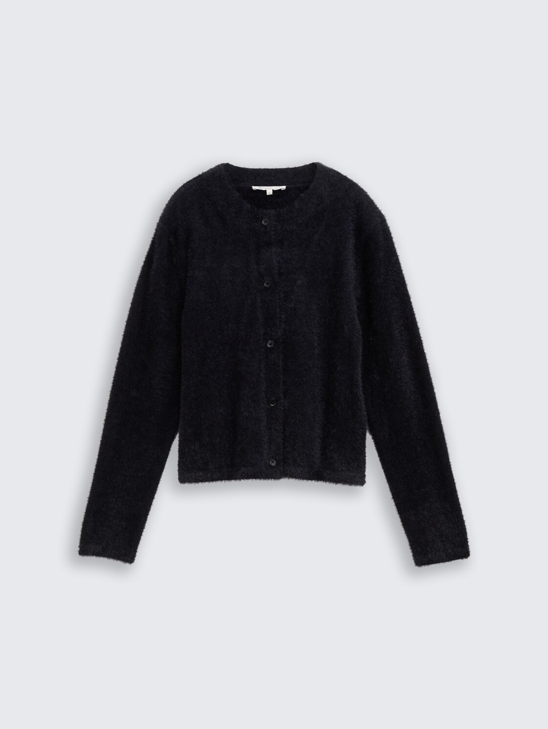 Cardigan aus Federgarn - deep black