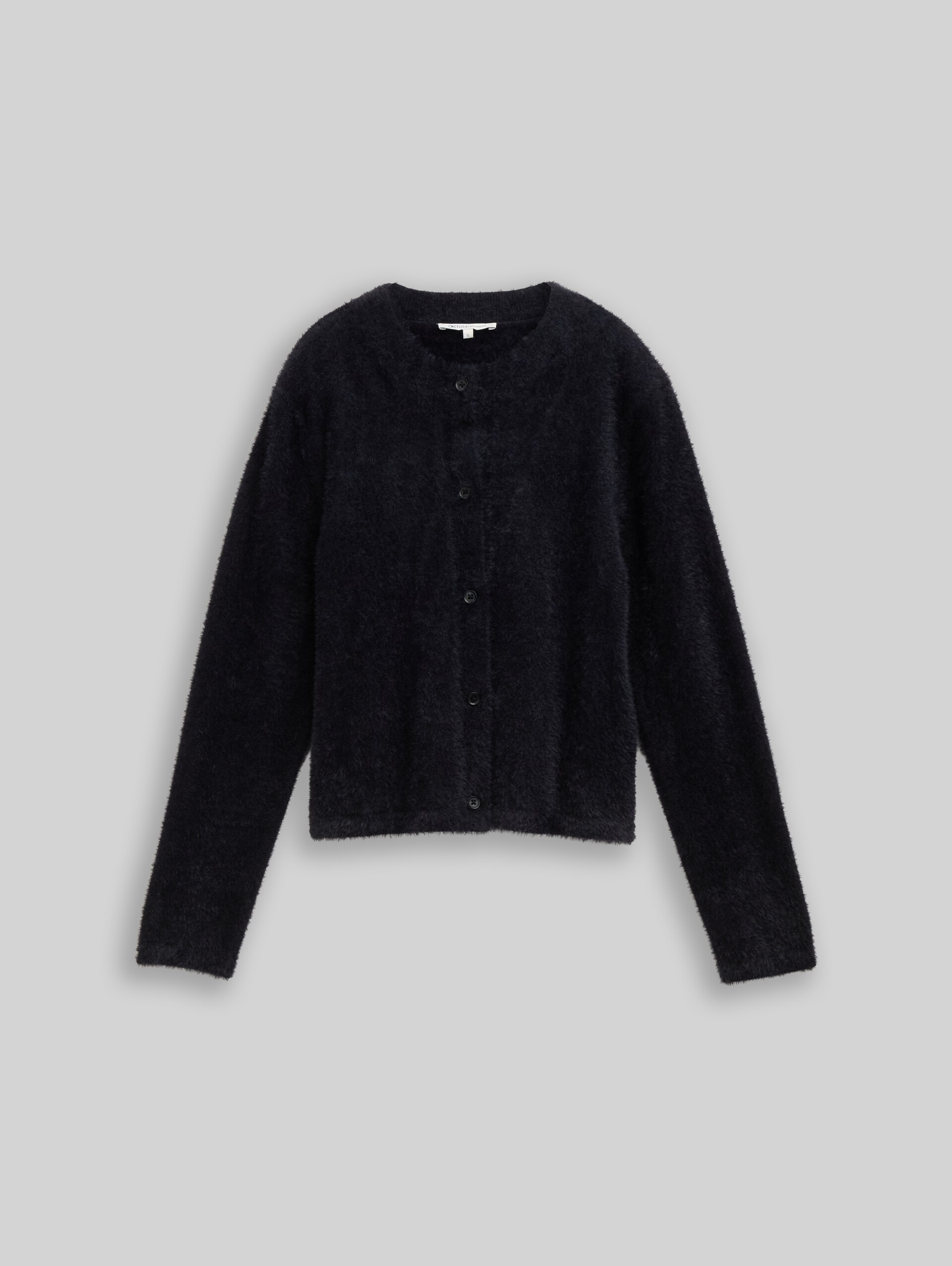 Cardigan made from feather yarn - deep black